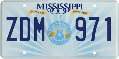 MS license plate ZDM971