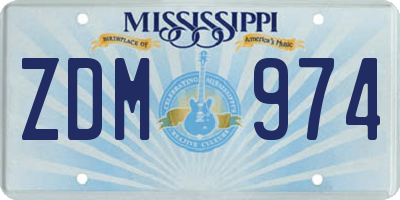 MS license plate ZDM974