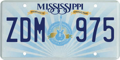 MS license plate ZDM975