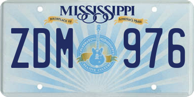 MS license plate ZDM976