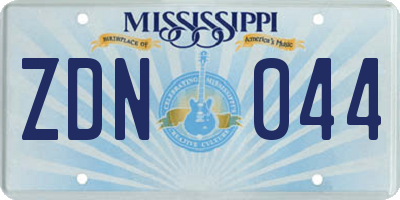 MS license plate ZDN044