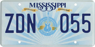 MS license plate ZDN055