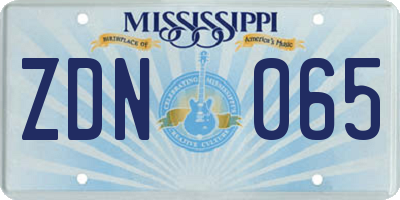 MS license plate ZDN065
