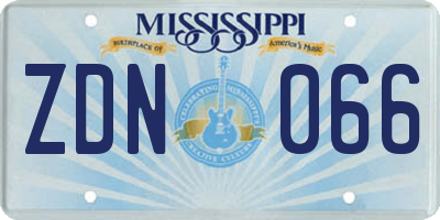 MS license plate ZDN066
