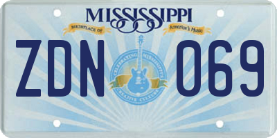MS license plate ZDN069