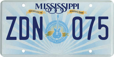 MS license plate ZDN075