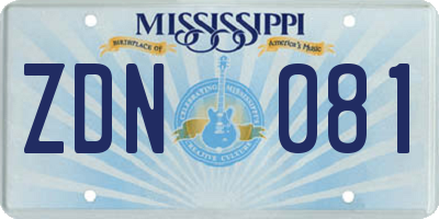 MS license plate ZDN081