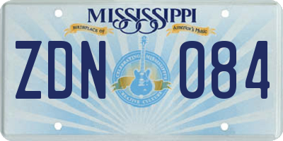 MS license plate ZDN084