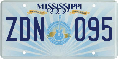 MS license plate ZDN095