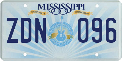 MS license plate ZDN096