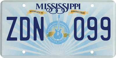 MS license plate ZDN099