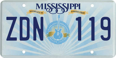 MS license plate ZDN119