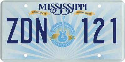 MS license plate ZDN121