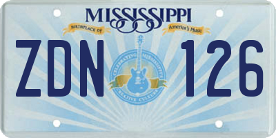 MS license plate ZDN126