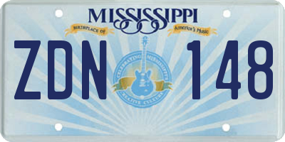 MS license plate ZDN148