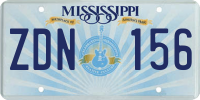 MS license plate ZDN156