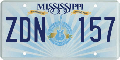 MS license plate ZDN157