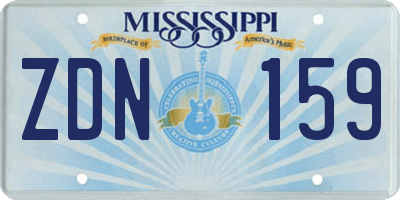 MS license plate ZDN159