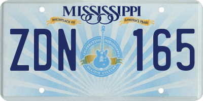 MS license plate ZDN165