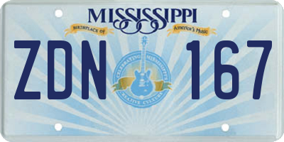 MS license plate ZDN167