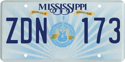 MS license plate ZDN173