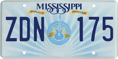 MS license plate ZDN175
