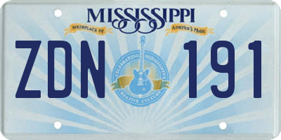 MS license plate ZDN191