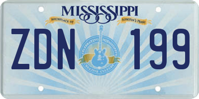 MS license plate ZDN199