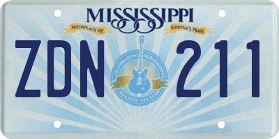 MS license plate ZDN211