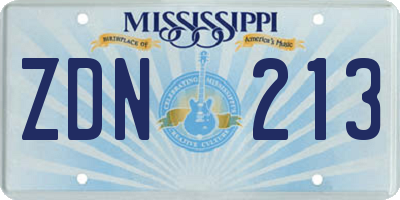 MS license plate ZDN213