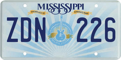 MS license plate ZDN226