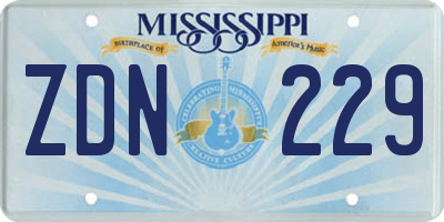 MS license plate ZDN229