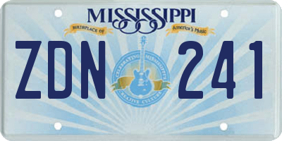 MS license plate ZDN241