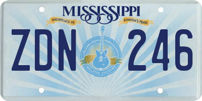 MS license plate ZDN246