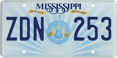 MS license plate ZDN253