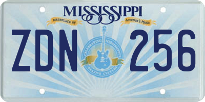 MS license plate ZDN256