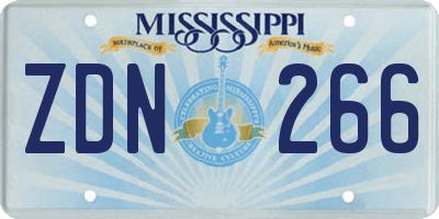 MS license plate ZDN266