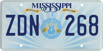 MS license plate ZDN268