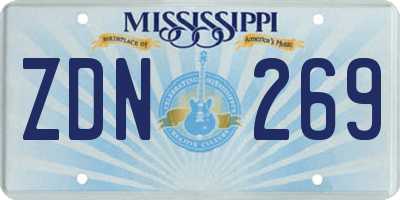 MS license plate ZDN269