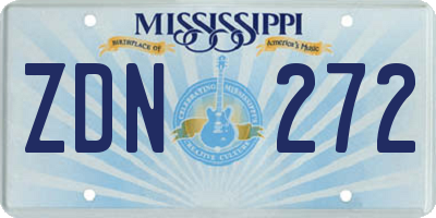 MS license plate ZDN272