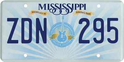 MS license plate ZDN295