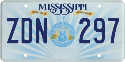 MS license plate ZDN297