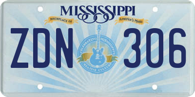MS license plate ZDN306