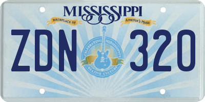 MS license plate ZDN320