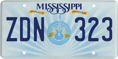 MS license plate ZDN323