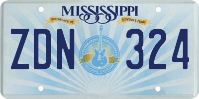 MS license plate ZDN324