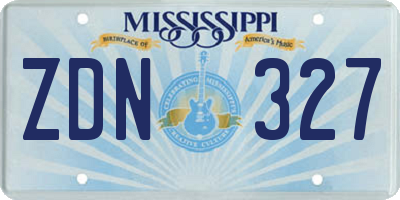 MS license plate ZDN327