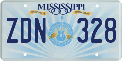 MS license plate ZDN328