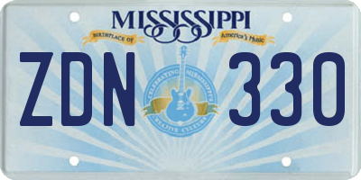 MS license plate ZDN330