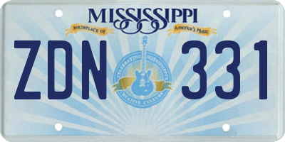 MS license plate ZDN331